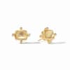 Gold Clara Stud Earring with Iridescent Champagne colored stone. 

Discover the art