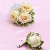 WHITE CORSAGE &amp; BOUTONNIERE