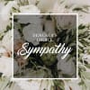 White and pale blush sympathy bouquet with green foliage