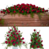 This elegant collection includes a casket spray with matching urns.

