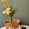 Designer's Choice bud vase paired with a soap bar, body butter, lip