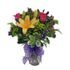 A beautiful mix of vibrant colors using flowers such as hot pink