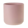 Pink cylindrical vase or container on a white background