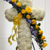 White, yellow and blue Cross