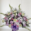 Lavender, pink and white floor basket 