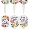 Metal picks indoor and outdoor friendly, measuring 6'H x 2"W
