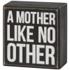 A classic black and white wooden box sign for Mother's Day displaying