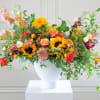 White 12" Dahlia Footed Urn