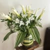 12 Dozen long stem Calli Lilies with seasonal accents (shown with Astrantia