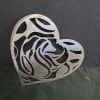 A modern metal heart wall hanger that doubles as a heartfelt gift