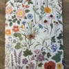 Floral-patterned notebook with the word NOTES on the cover