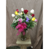 Our exquisite bouquet of magnificent, long-stem assorted colored roses, complements any occasion