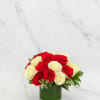 Classic and romantic, Red and White Roses features a stunning mix of