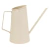 Beige metal watering can with a long spout