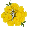 Yellow rose bouquet with baby's breath and small greenery