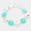 Sea Glass Starfish Metal Magnetic Link Bracelet
&bull; Size : 0.7" H 
