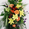 Rich reds, yellows, and oranges with a splash of purple, to finish