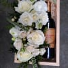 A beautiful wooden gift box, locally hand-crafted from reclaimed wood. A bottle