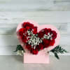 NICE, MODERN AND UNIQUE ROSES ARRANGEMENT IN A HEART SHAPE BOX AND