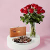 Wow her with a dozen roses and a box of chocolates! 