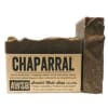 Two brown rectangular bars of chaparral scratch-made soap with kraft paper label