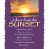 Purple inspirational plaque with a golden ocean sunset and white and yellow text
