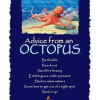 Blue poster with an octopus illustration and advice text