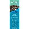 Tall teal bookmark with a sea turtle illustration and inspirational text.