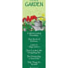 Tall green bookmark with garden illustration, red and yellow flowers, and advice-themed text.