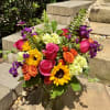 Warm sunflower hues meet vivid pinks and rich purples, creating that magical