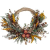 Handcrafted using delicate dried florals for the fall using multi-color baby eucalyptus