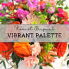 Bright mixed bouquet with roses, chrysanthemums, and pink blooms