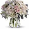 This elegant vase of delicate pinks and whites, is a simple and