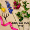 A beautiful bouquet of brightly colored wrapped flowers will bring a smile
