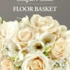 Cream roses and white calla lilies in a floor basket