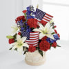 The American Glory Arrangement bursts with patriotic pride and heartfelt beauty. Blue