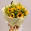 A radiant bouquet featuring 9 vibrant sunflowers as the heart of the