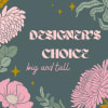 Decorative graphic with pink flowers and the words "designer's choice big and tall"