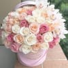 50  Premium  Pink and White Roses with Cymbidium Orchid

 You