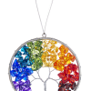 This stunning Tree of Life ornament features vibrant rainbow stones arranged in