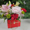 BEAUTIFUL MINI PURSE AVAILABLE WITH NATURAL FLOWERS IN BLACK, PINK AND RED