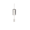 Silver hanging cylindrical lantern with a chain