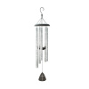 Hanging metal wind chime with a cross pendant