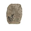 Decorative stone plaque with a floral and hummingbird design and a thank-you verse