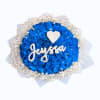 Blue rose bouquet with white baby's breath and a heart accent