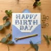 Larger than our usual card, this decorative floral card would be a