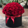 An elegant arrangement of 36 premium red roses beautifully designed in a