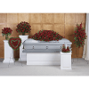 Red rose funeral casket spray with matching standing arrangements