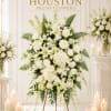 Beautiful and Elegant with white flowers and greenery.
