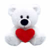 Plush 6" bear holding a red heart pillow, perfect for spreading the